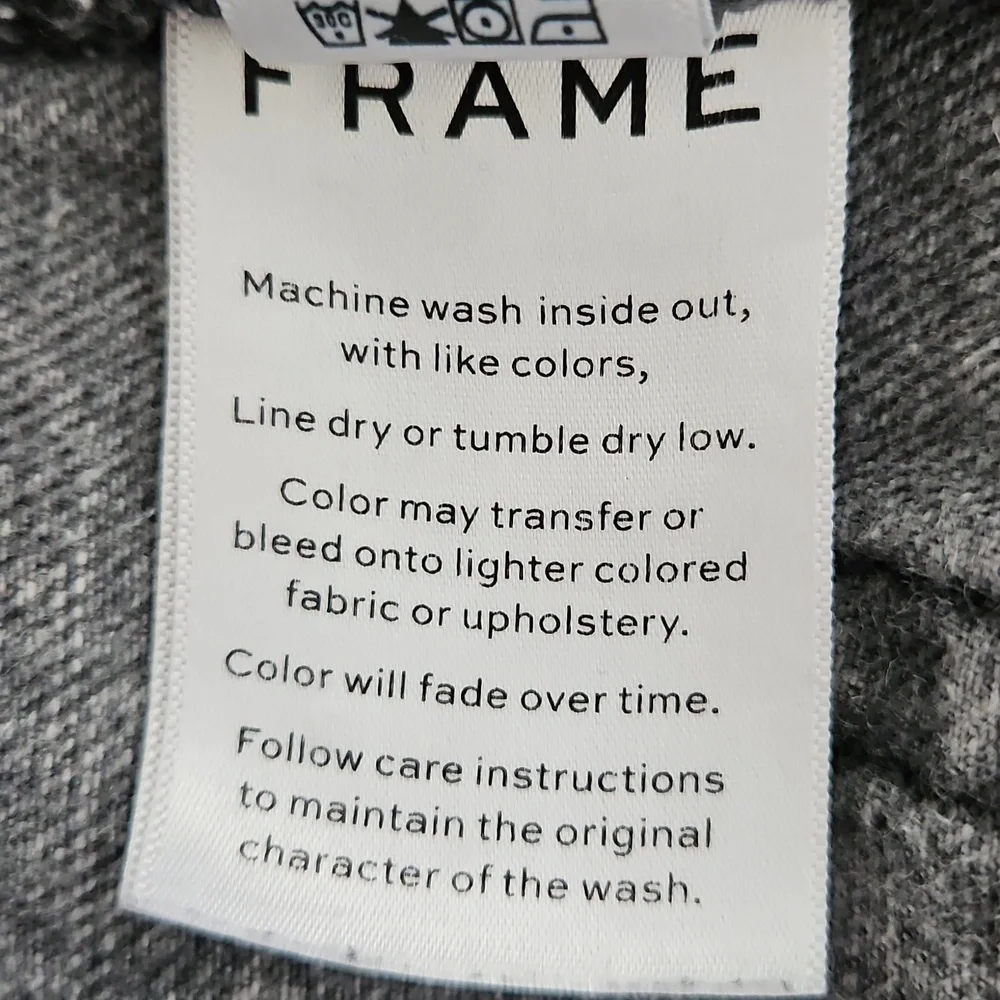 Frame Le Original Black Gray Acid Wash Cropped Jeans Size‎ 26 - Picture 15 of 16